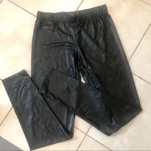 Hot Topic faux leather look black leggings